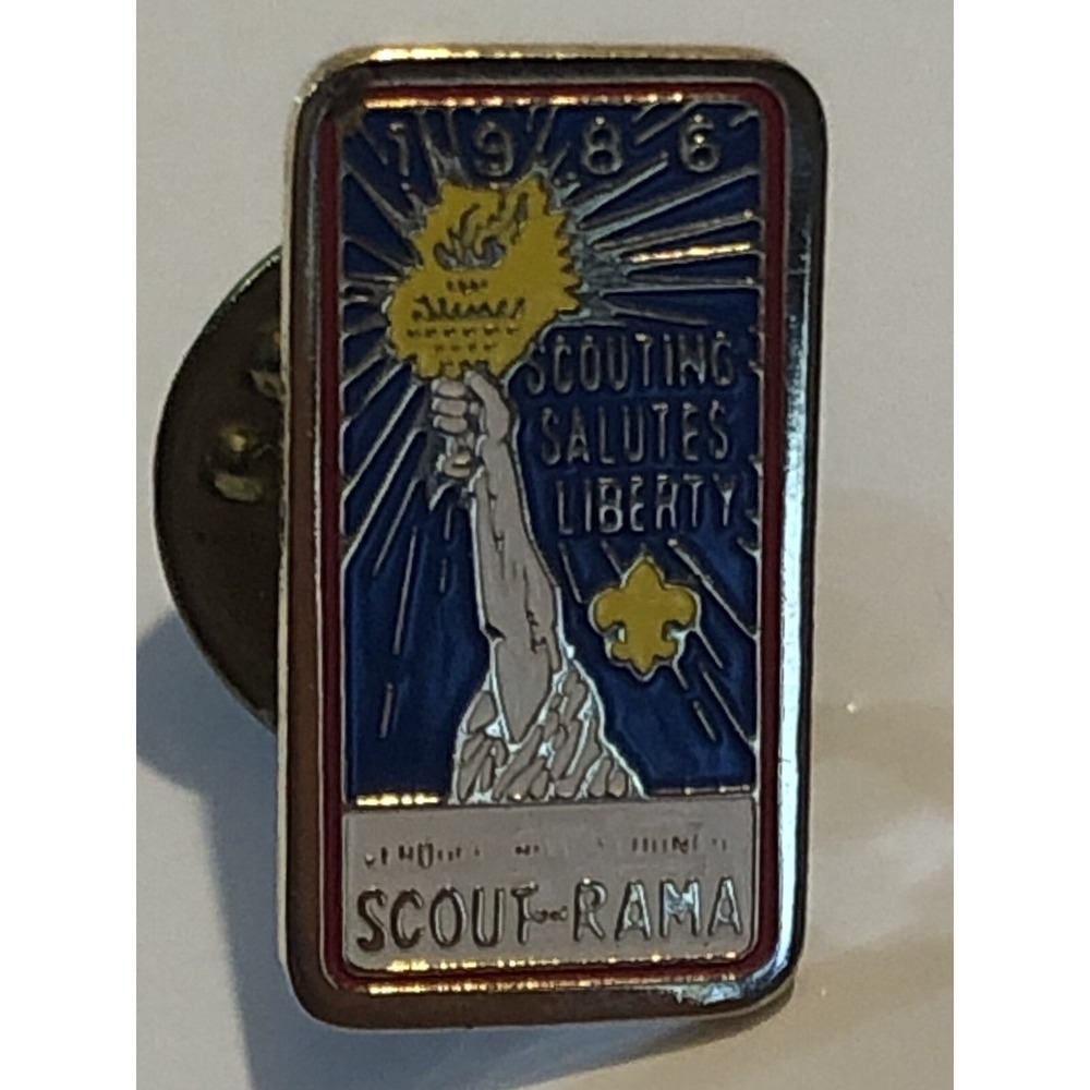 1986 Scout-O-Rama Scouting Salutes Liberty Boy Scouts of America Pin BSA Olympic